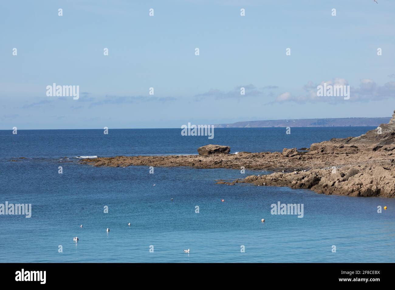 A view of the sea and rocks in Porthleven, Cornwall,UK Stock Photo - Alamy