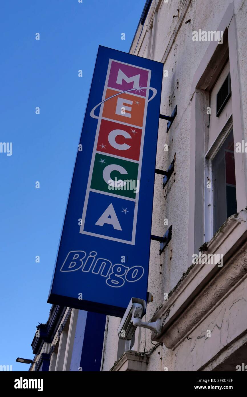 Mecca bingo hall sign, Boswell Park, Ayr,Scotland,UK Stock Photo Alamy