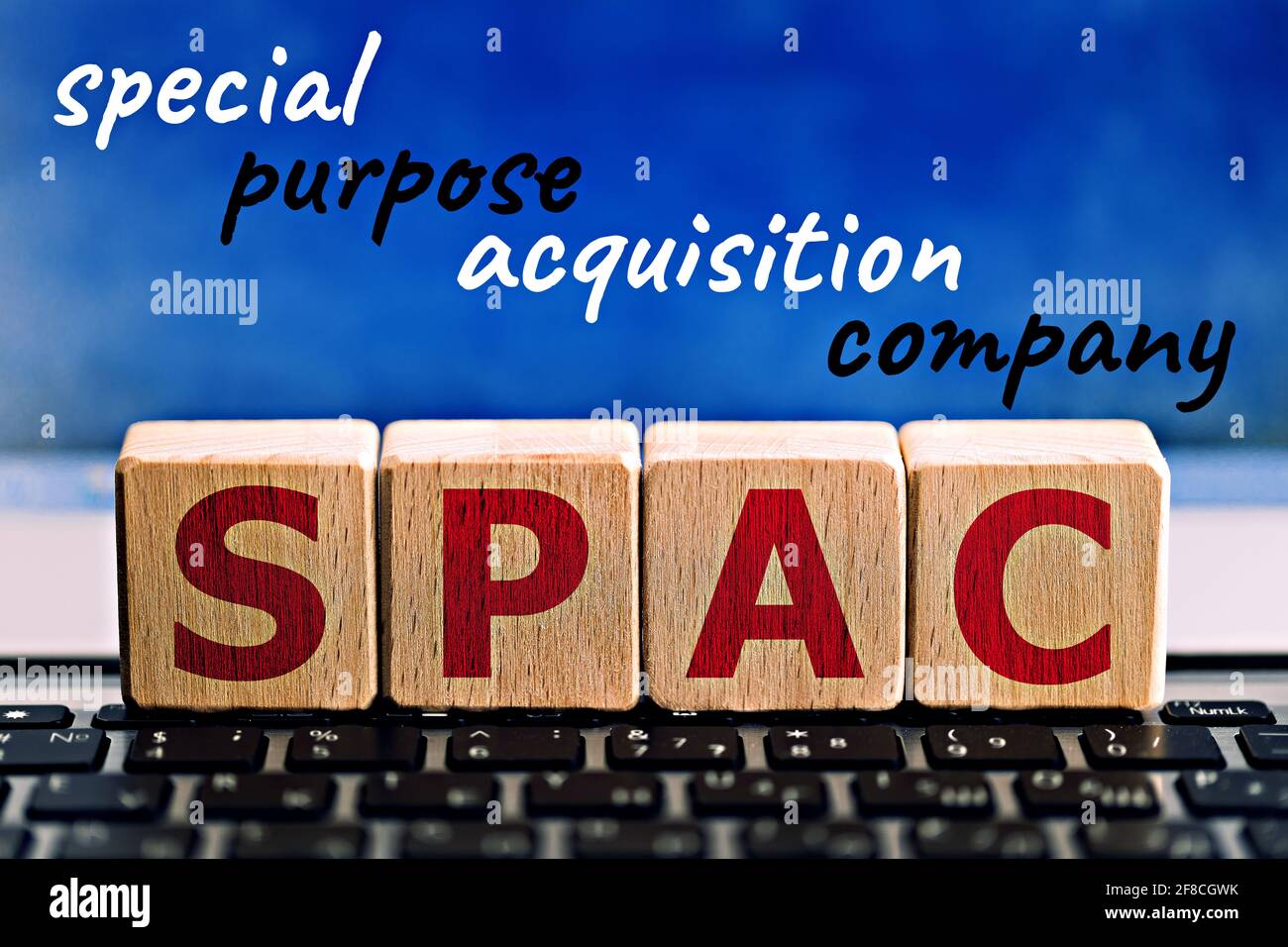 photo on spac (special purpose acquisition company) theme. wooden cubes