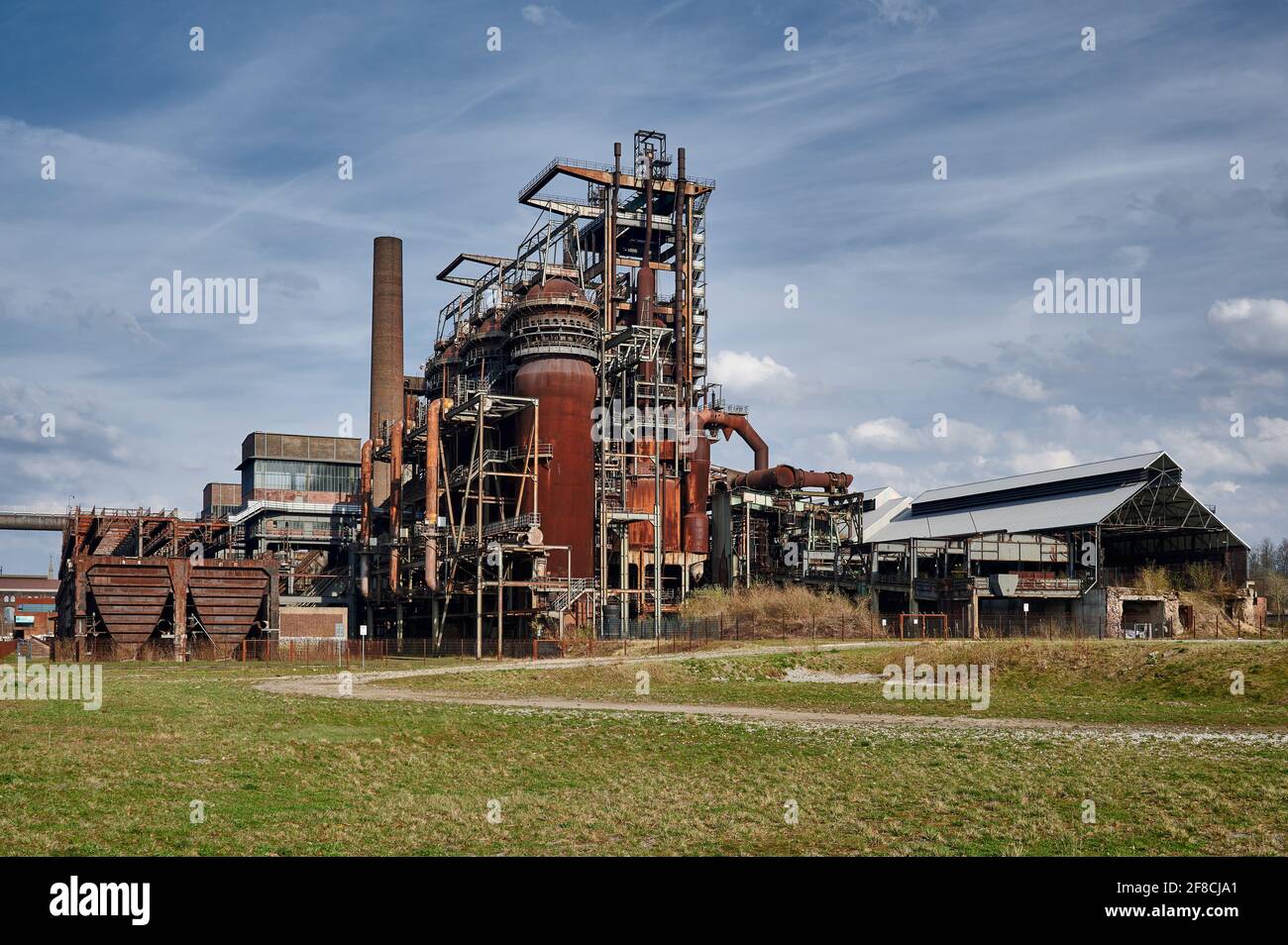 former Blast furnace 5, Phoenix West, Dortmund, North Rhine-Westphalia, Germany Stock Photo