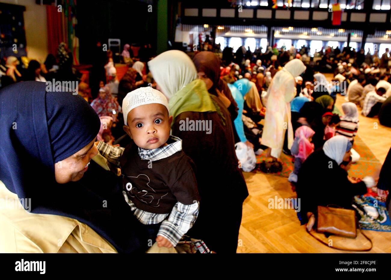 The celebration of Eid al-Fitr, which is the holiday that ends Ramadan, the Muslim fasting month. Stock Photo