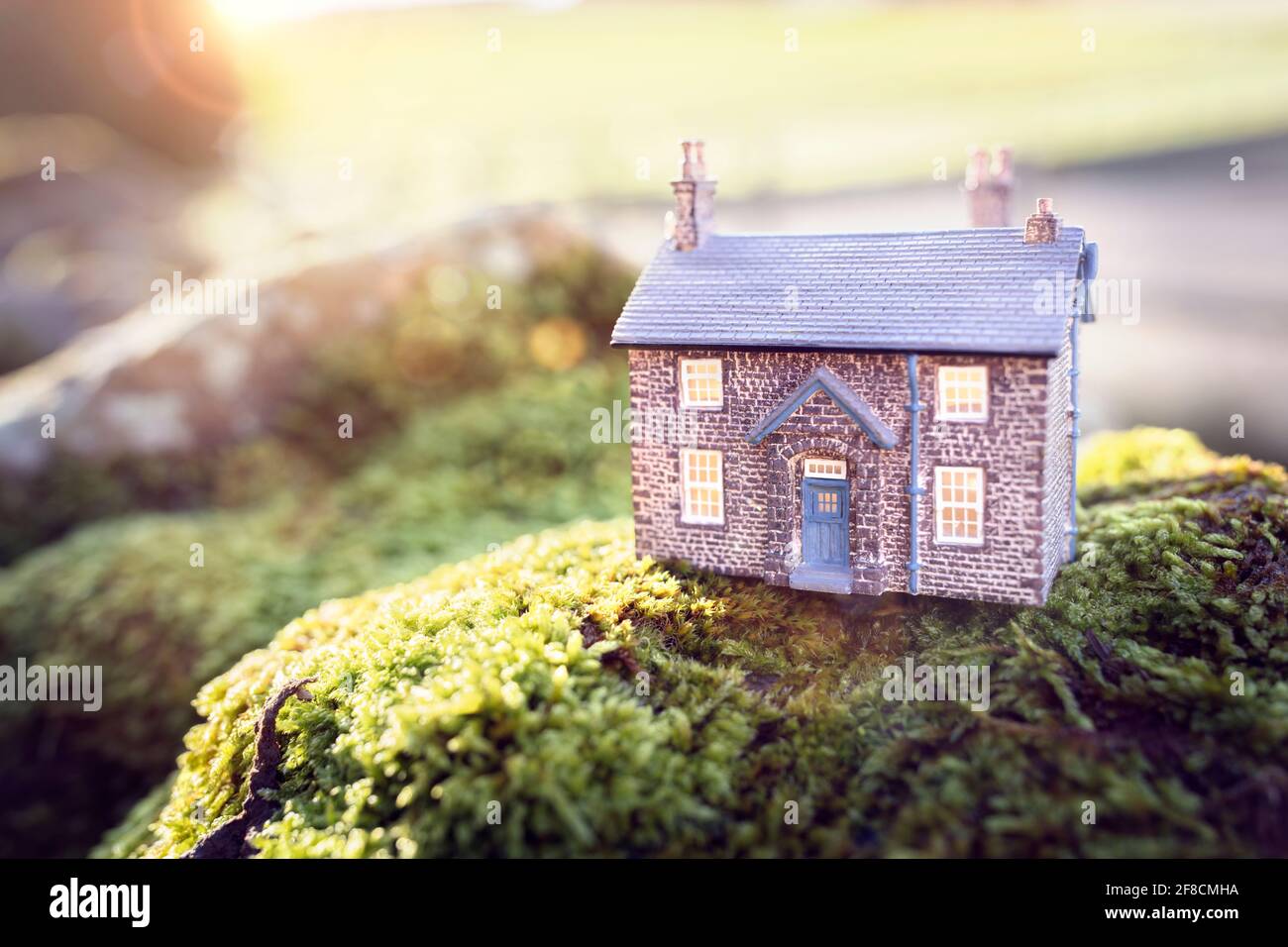 Model cottage house and home background in nature Stock Photo