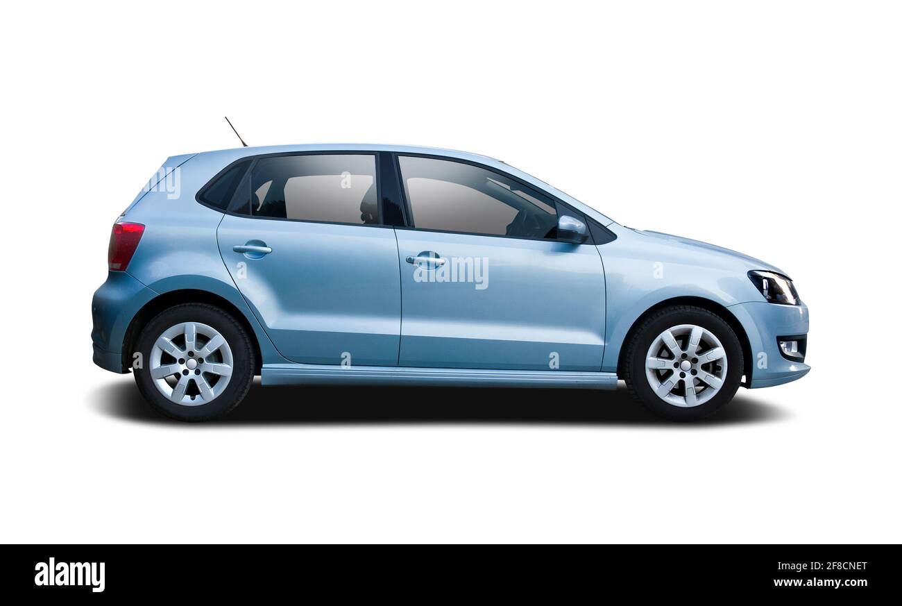 VW Polo side view isolated on white background Stock Photo - Alamy