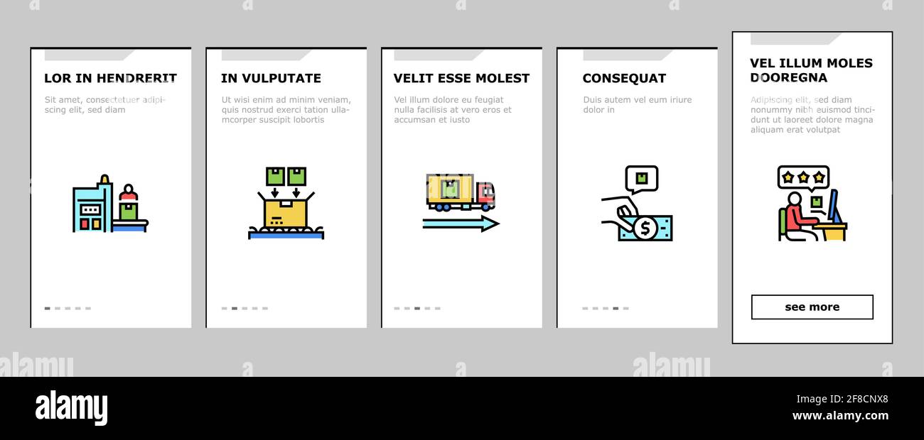 Industrial Process Onboarding Icons Set Vector Stock Vector Image & Art ...
