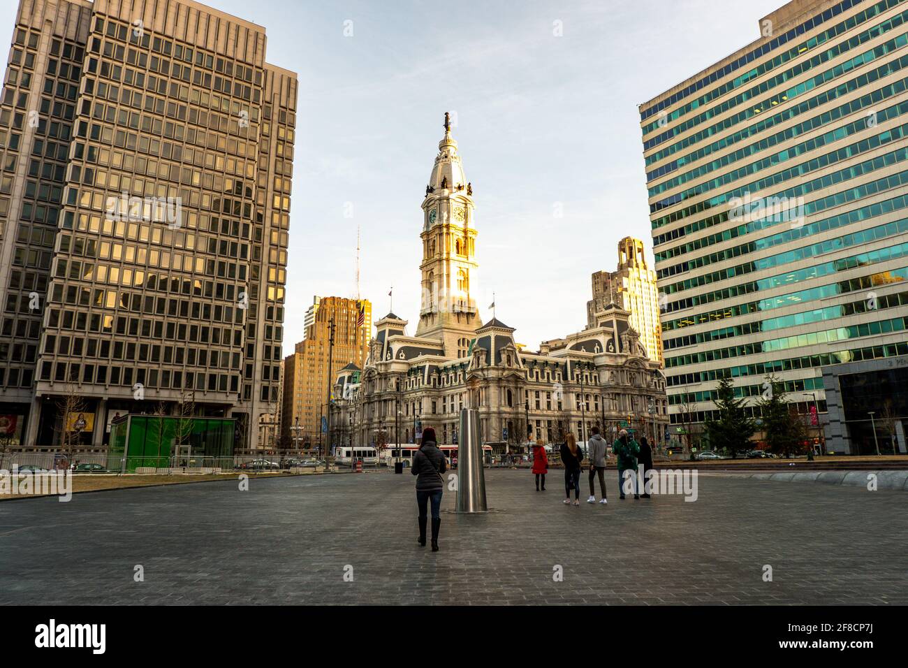 The beautiful Philadelphia City Hall in the city of Philadelphia in the state of Pennsylvania. This is right in the city center. Stock Photo