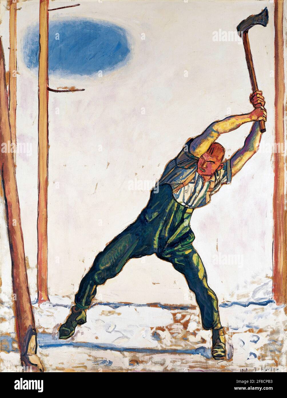 Ferdinand Hodler. Painting entitled 'Woodcutter' by the Swiss symbolist painter, Ferdinand Hodler (1853- 1918). oil on canvas, 1910 Stock Photo