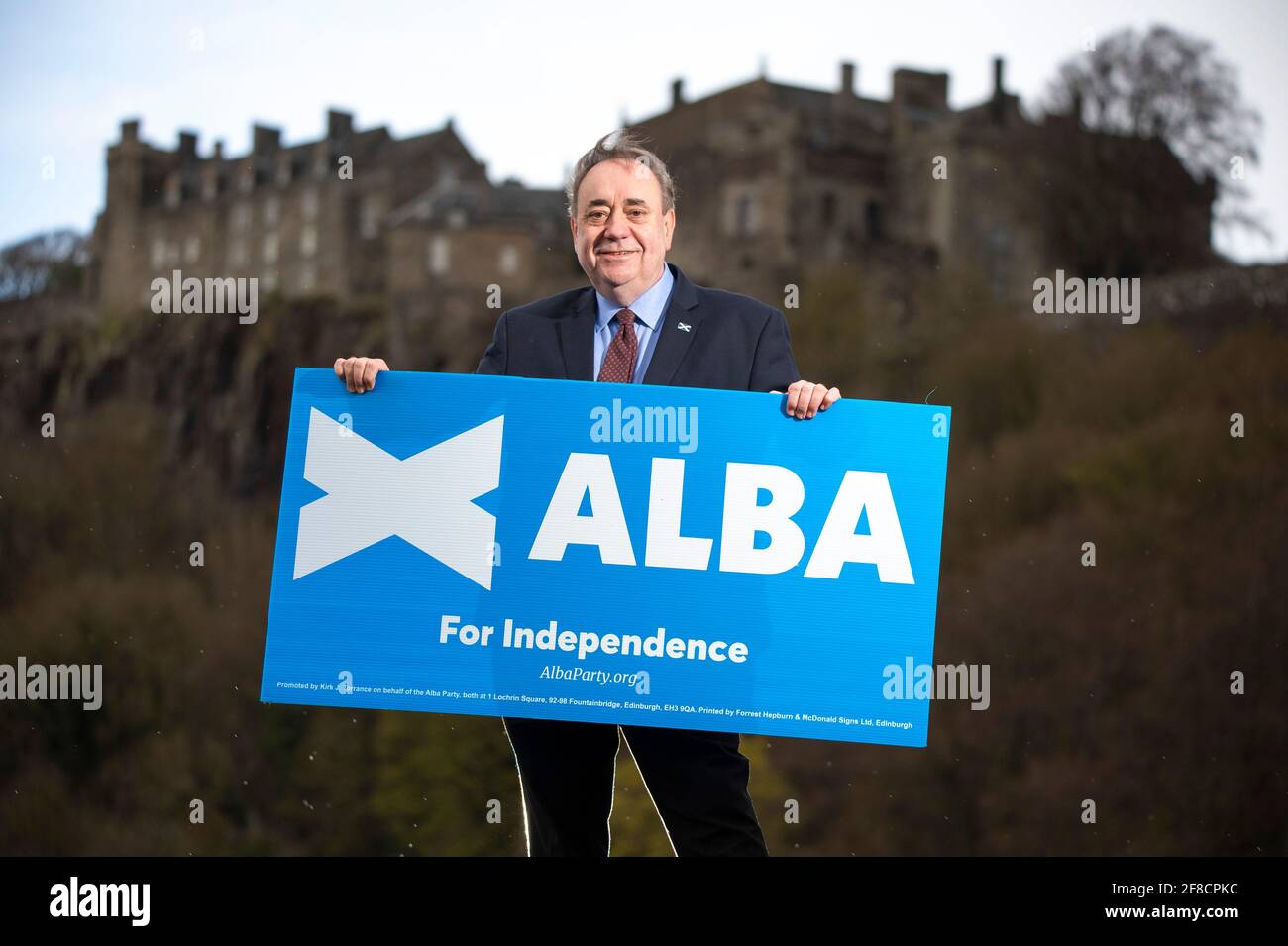 Stirling, Scotland, UK. 13th Apr, 2021. PICTURED: Alba Party Leader, Rt Hon Alex Salmond unveils his candidates for Mid Scotland and Fife region. Pic Credit: Colin Fisher/Alamy Live News Stock Photo