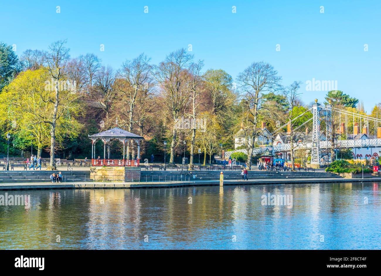 View of riverside promenade of Dee in Chester, England Stock Photo - Alamy
