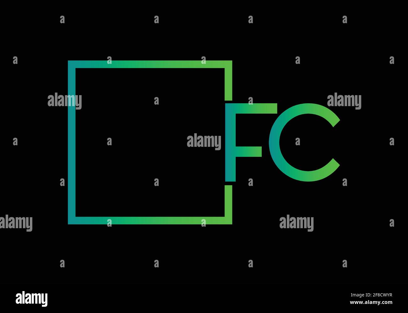 Initial Monogram Letter FC Logo Design Vector Template. Stock Vector