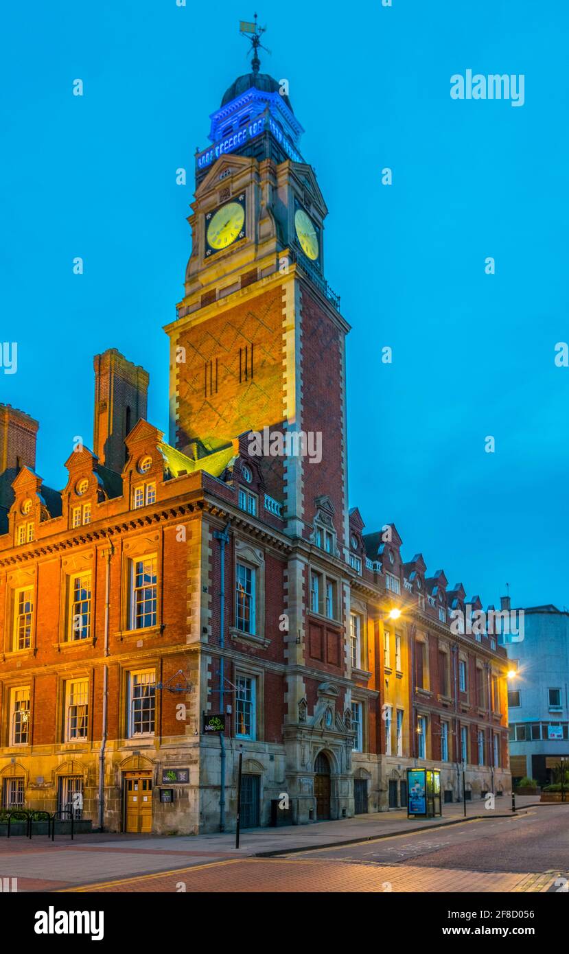Sunset view of town hall in Leicester, England Stock Photo Alamy