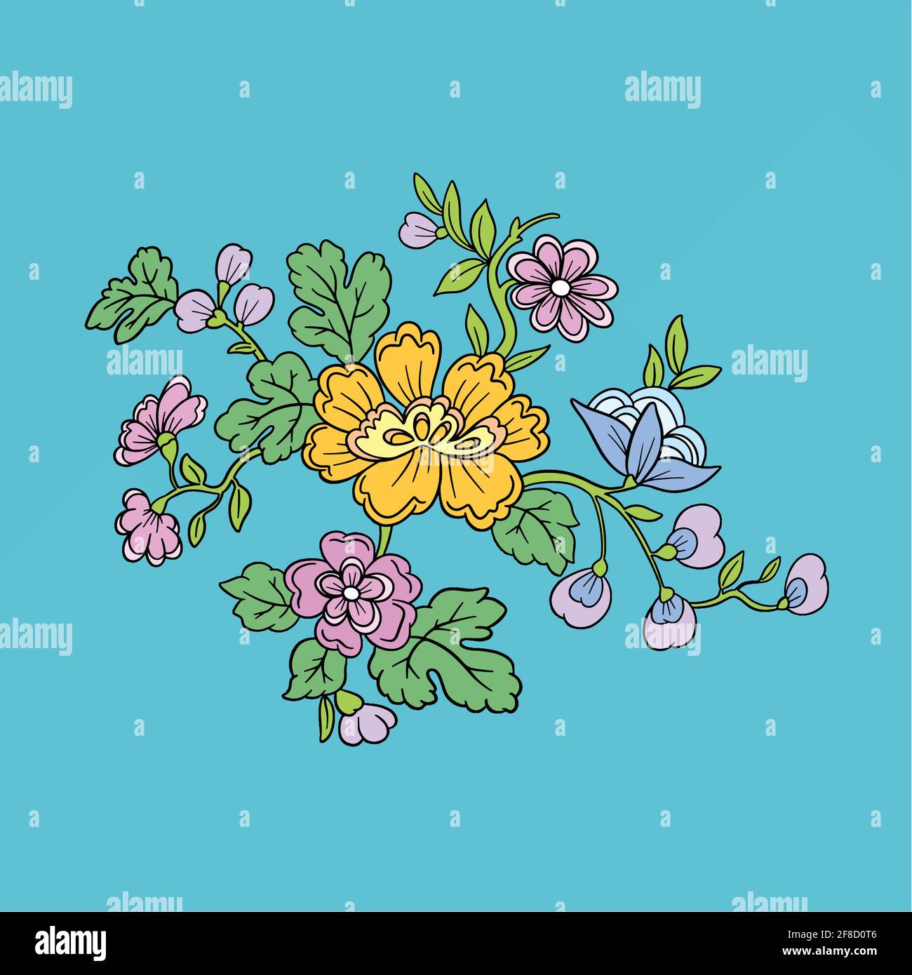 Vector Line Art Floral Flowers Tattoo Style For Valentines Stock Vector Image Art Alamy