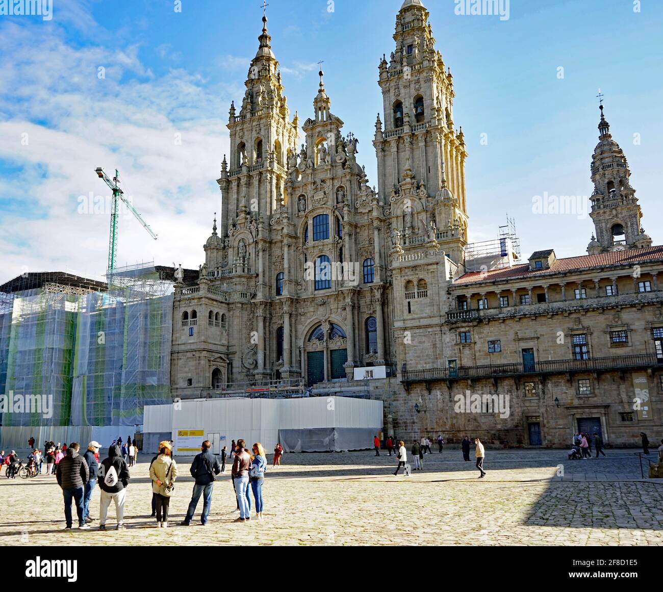 Santiago de Compostela: Place of the Santiago Cathedral, October 2020, Platz der Kathedrale St. Jakob Stock Photo