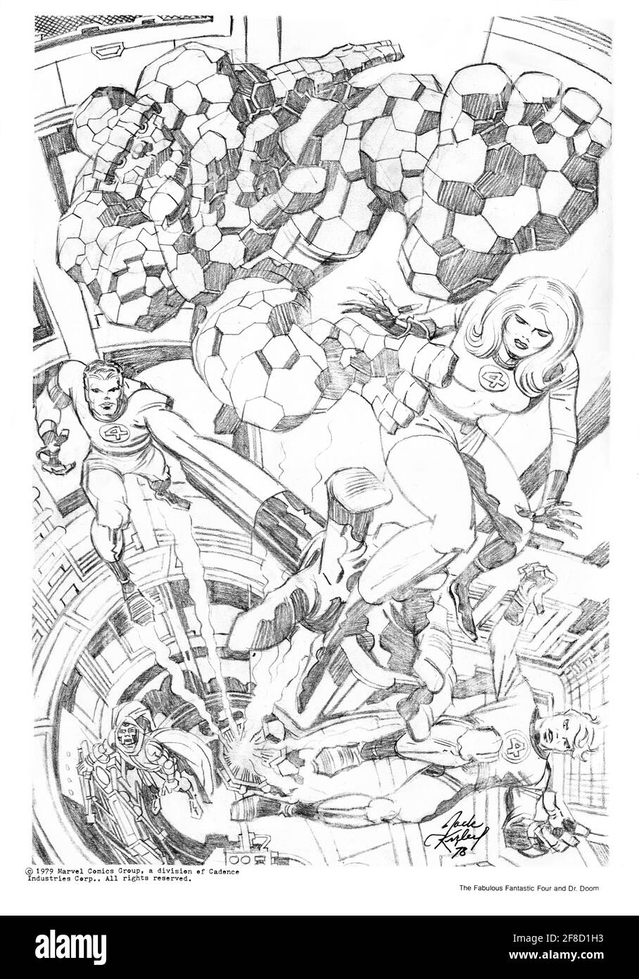 Fantastic 4 - 1978 Jack Kirby's sketch - Marvel comics Stock Photo