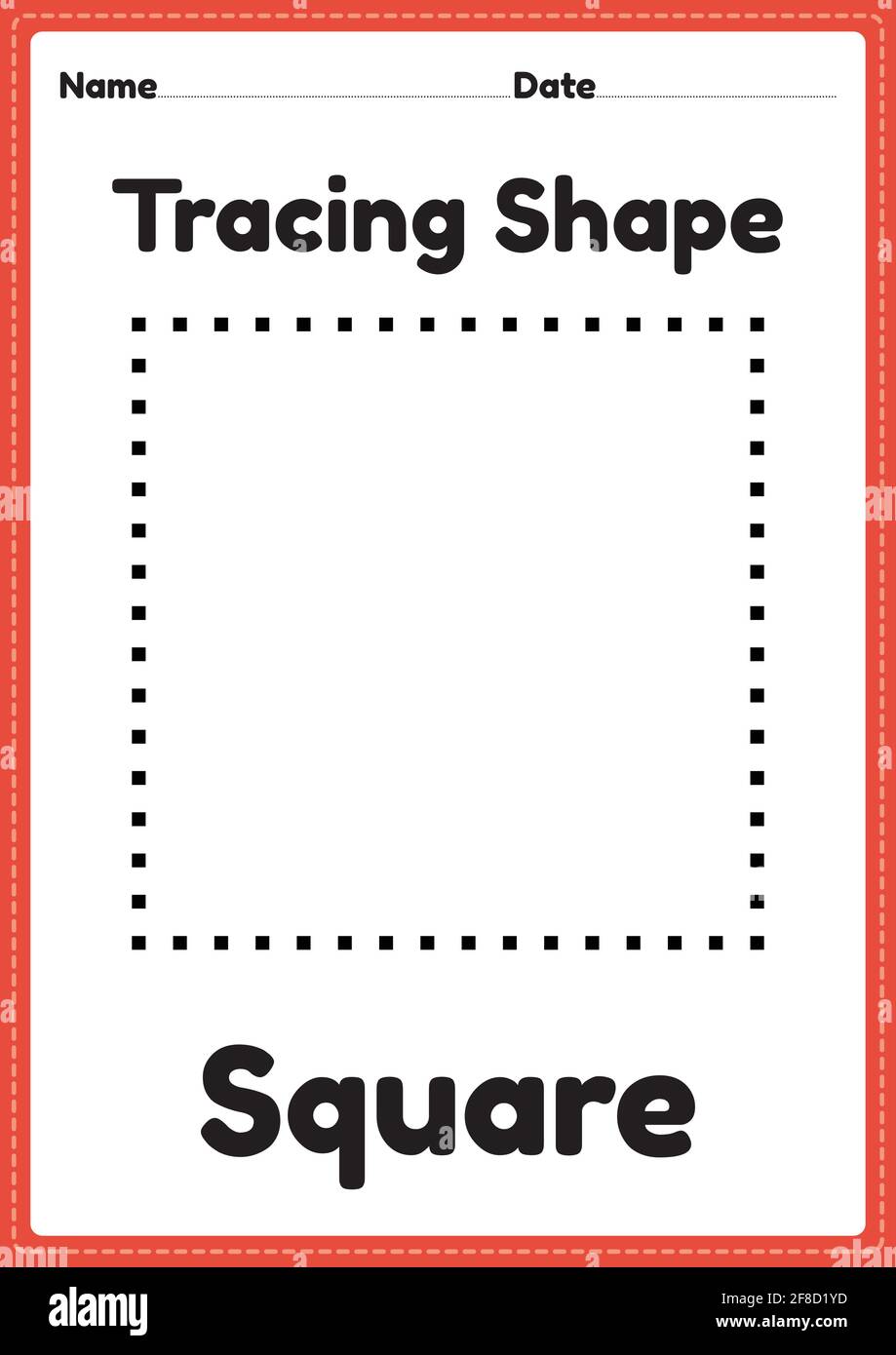 Tracing shape square worksheet for kindergarten and preschool kids for  educational activities in a printable illustration Stock Vector Image & Art  - Alamy