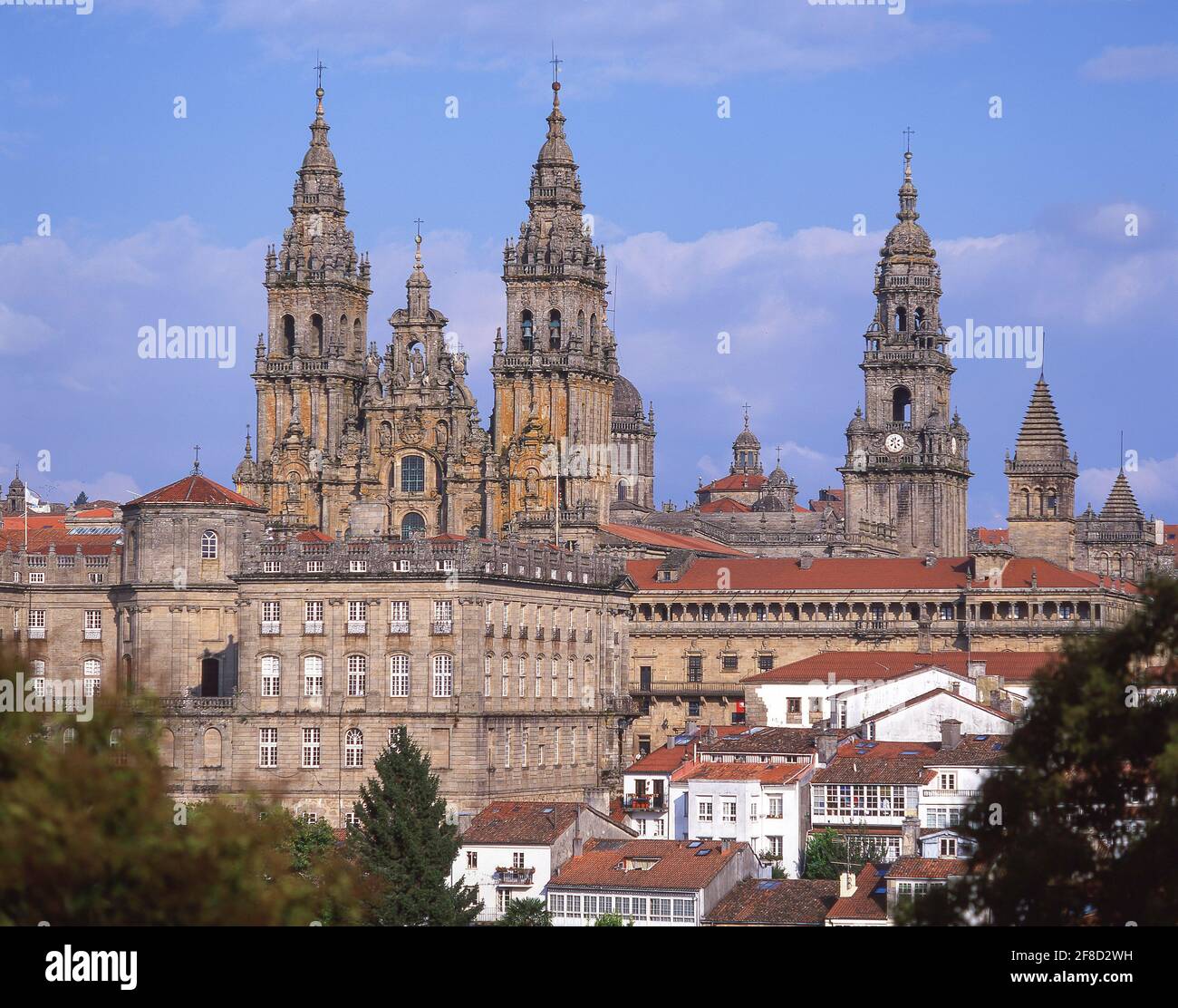 View of Santiago de Compestela Cathedral and city, Santiago de Compestela, Galicia, Spain Stock Photo