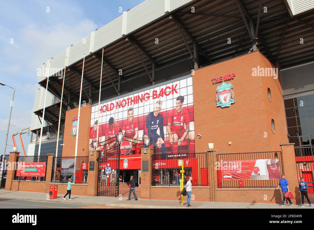 ENGLAND; LIVERPOOL, SEPTEMBER 28, 2015; Entrance to the LFC Store, Museum and Tour Centre Stock Photo