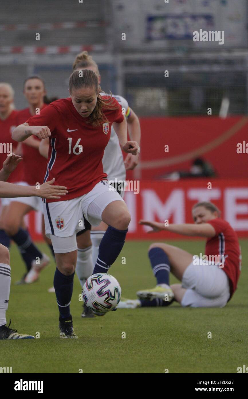 Wiesbaden, Germany. 13th Apr, 2021. Guro Reiten ( 16 Norway ) during the friendly game between Germany and Norway at BRITA Arena in Wiesbaden, Germany. Credit: SPP Sport Press Photo. /Alamy Live News Stock Photo