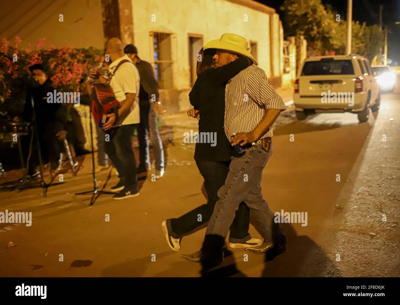 Night of pupular dance with band music, Tuba and accordion at the home