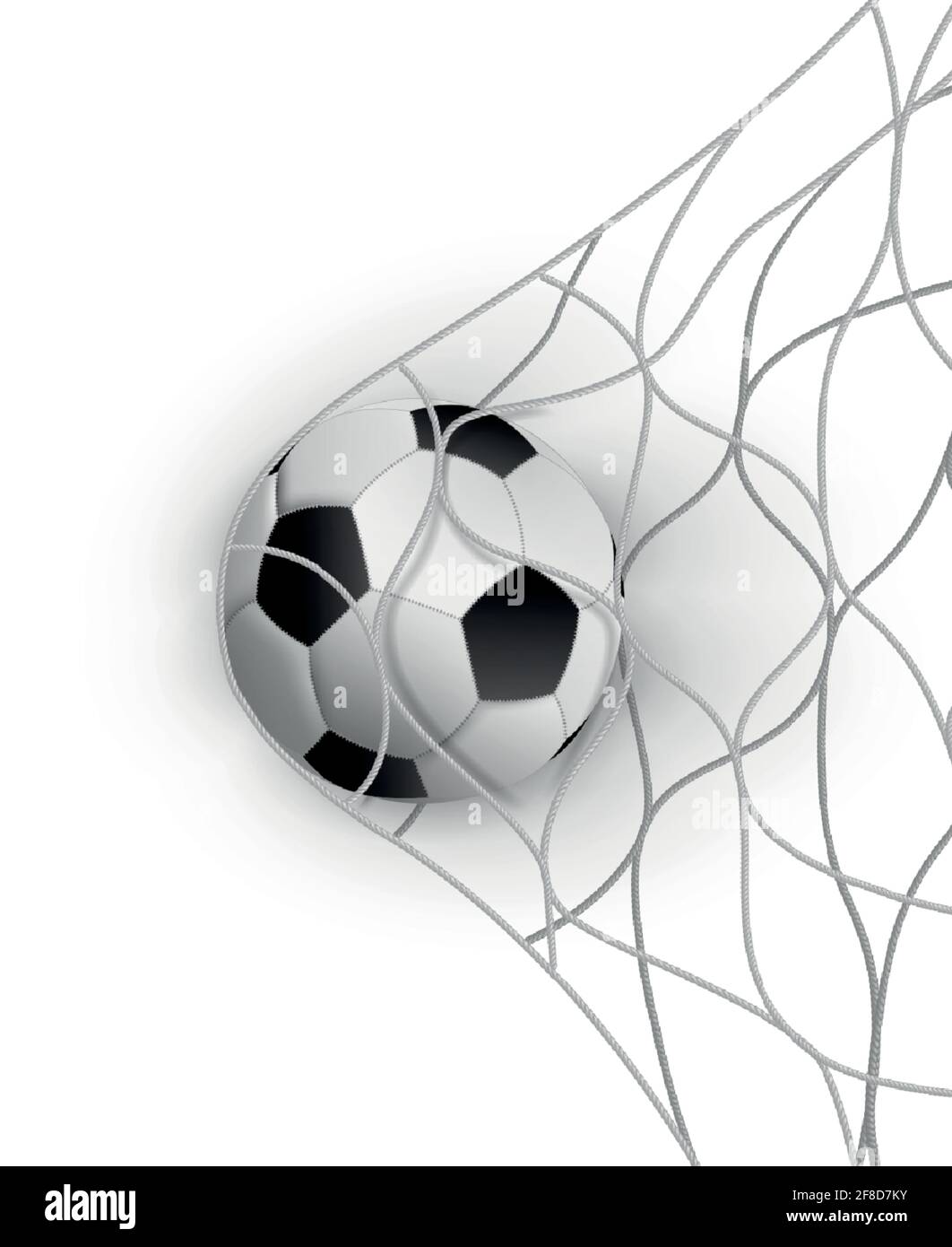 Soccer Ball In A Soccer Goal Net On A White Background Vector Illustration Stock Vector Image Art Alamy
