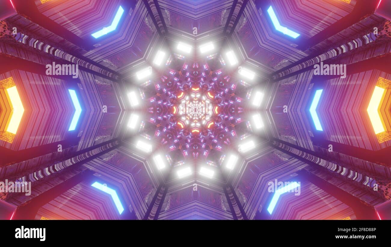 3D rendering of a futuristic background with geometric shapes and ...