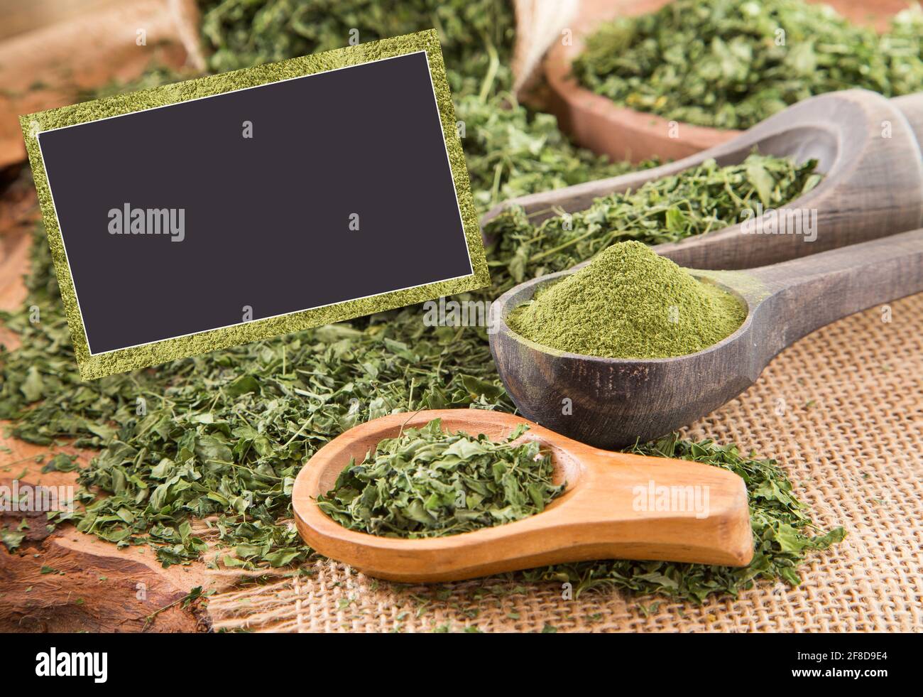 Leaves and moringa powder - Moringa oleifera Stock Photo - Alamy