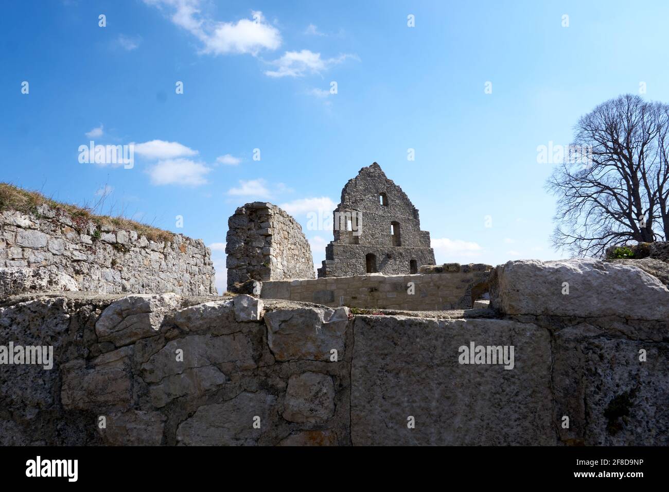 Ruins of Burg Hohenurach castle in Bad Urach, Swabian Alb Stock Photo ...