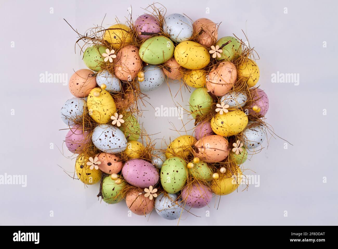 Circle of motley easter eggs. Stock Photo