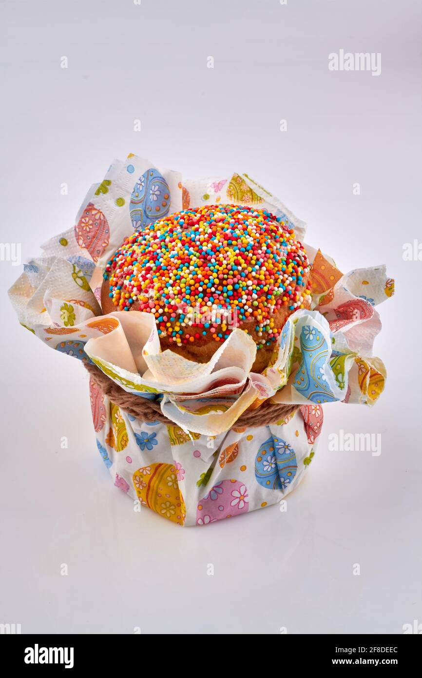Easter cake with sweet sprinkles Stock Photo Alamy