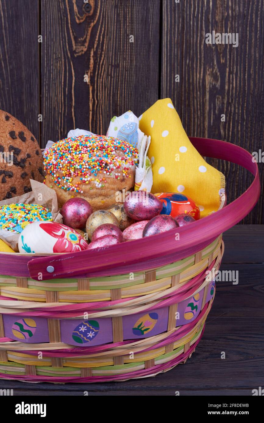 Basket Full Of Traditional Easter Food Stock Photo Alamy Basket full of traditional easter food stock photo alamy