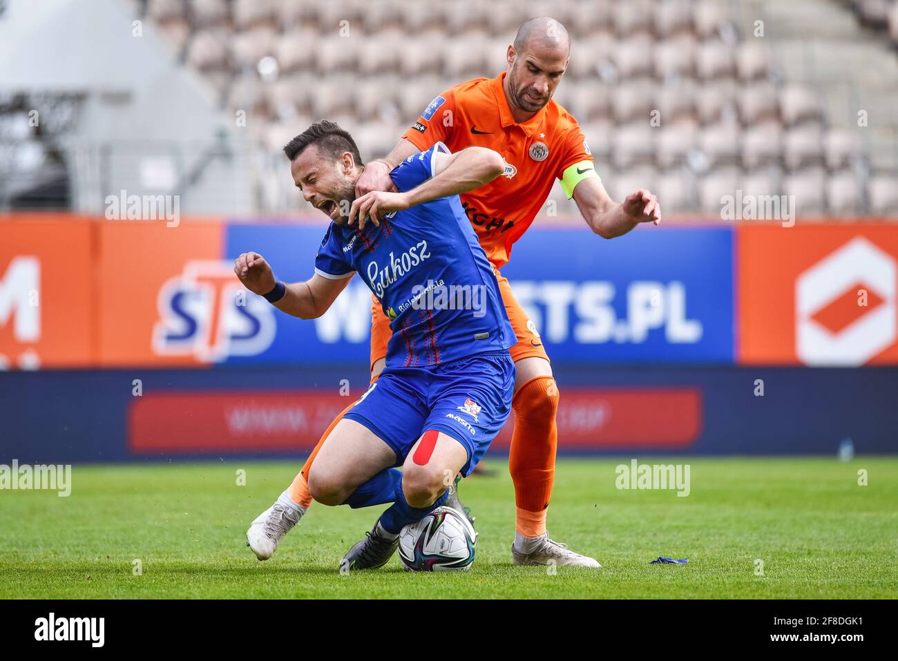 LUBIN, POLAND - APRIL 11, 2021: Football match Polish PKO Ekstraklasa between KGHM Zaglebie Lubin - Podbeskidzie Bielsko-Biala 2:1. In action Kamil Bi Stock Photo - Alamy