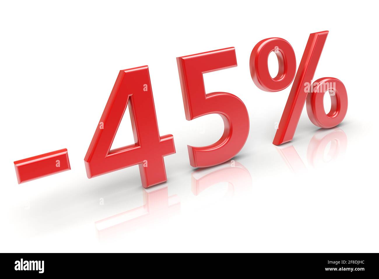 45 percent sale discount. 3d image Stock Photo