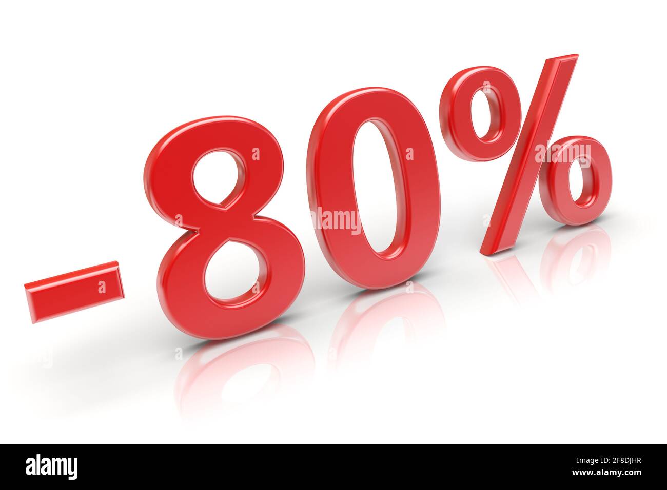 80 percent sale discount. 3d image Stock Photo