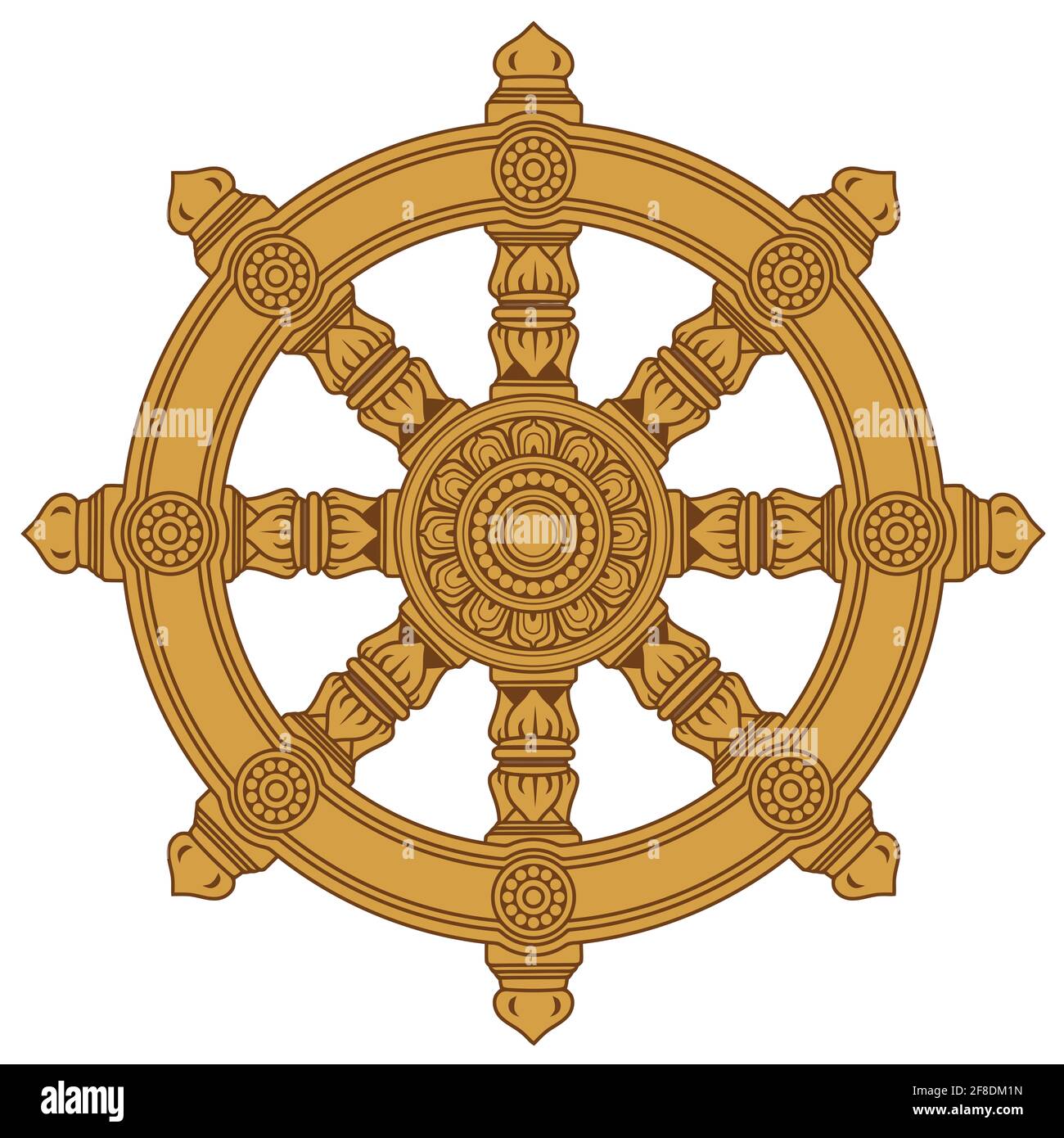 chakra buddhism wheel of dharma holy wooden    illustration Stock Photo