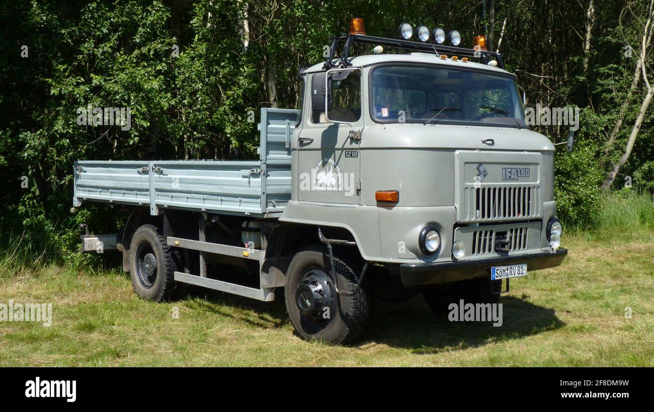 ALLSTEDT, GERMANY - Jun 27, 2010: Truck from the GDR. An IFA L60 was exhibited at the airfield in Allstedt. Stock Photo