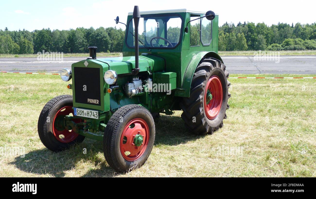 ALLSTEDT, GERMANY - Jun 27, 2010: The RS01 tractor with the brand name Pionier is a tractor built in the GDR. It was produced in the VEB HORCH motor v Stock Photo