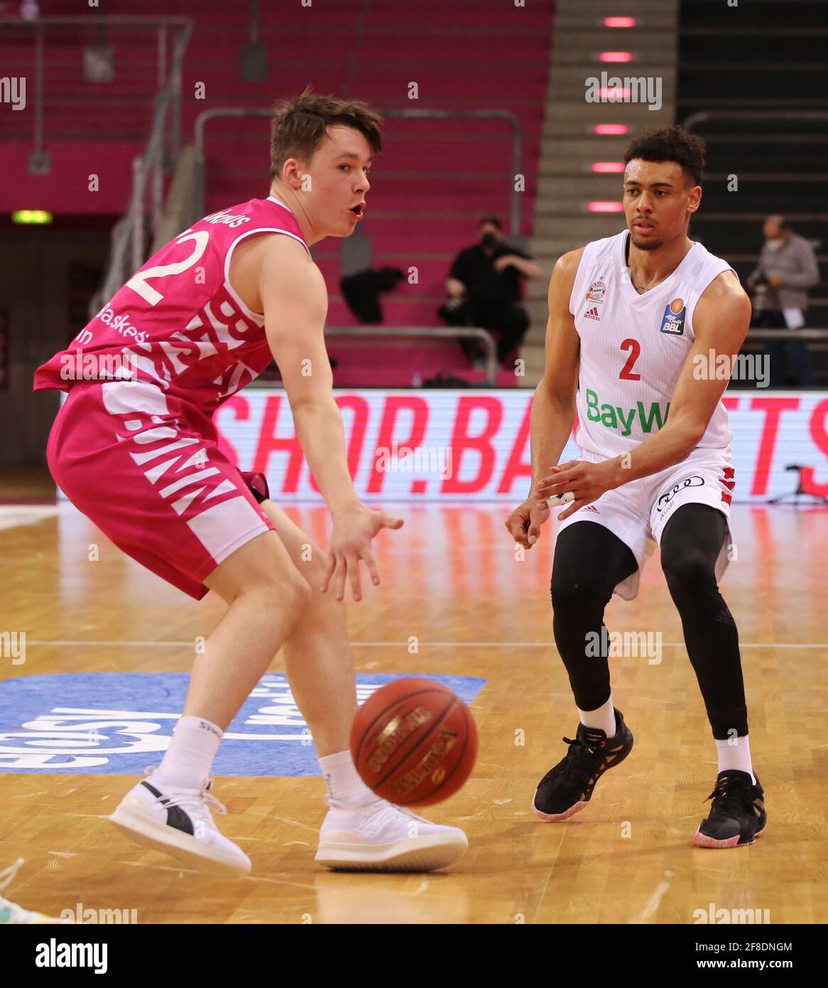 Bonn, Germany. 13th Apr, 2021. Telekom Dome, Basketball Bundesliga, Telekom  Baskets Bonn vs Bayern Muenchen, Kilian