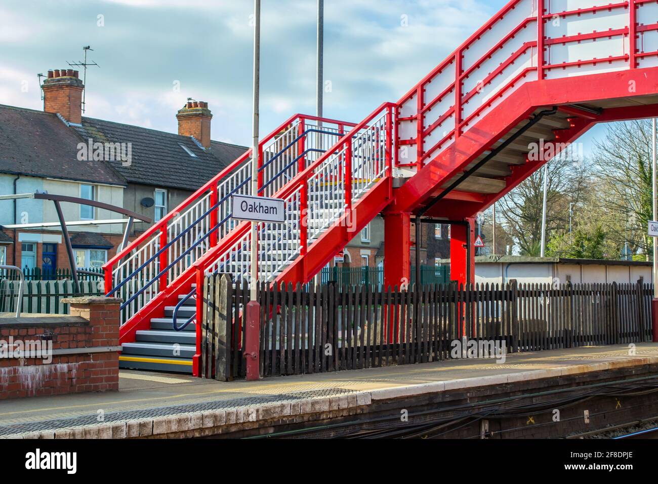 Station platform footbridge foot bridge hires stock photography and