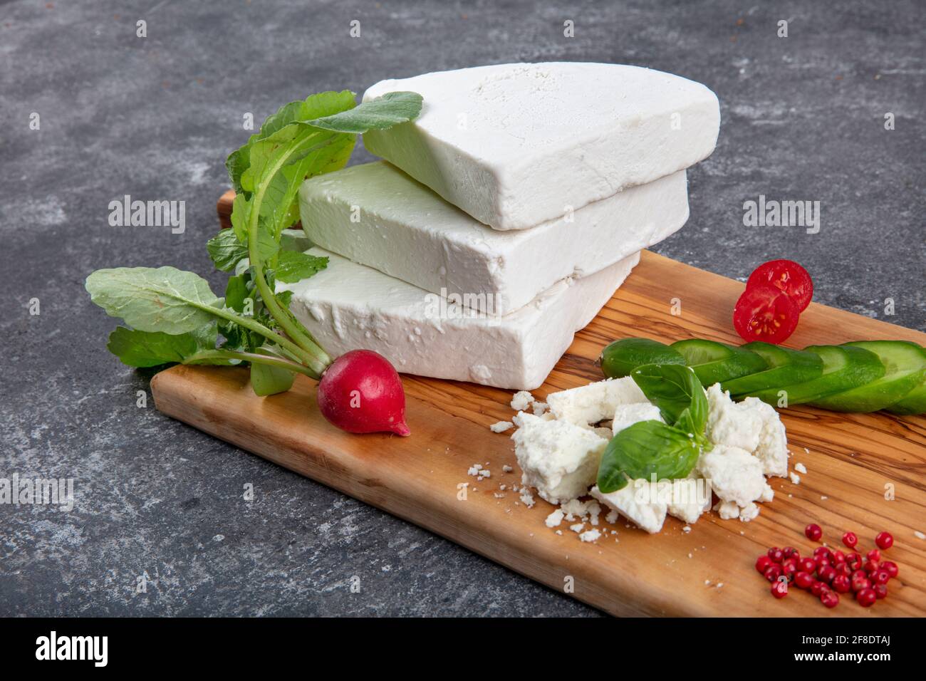 Traditional Turkish Cheese ,Tulum Cheese. Delicious Tulum cheese from Erzincan, Turkey. Stock Photo