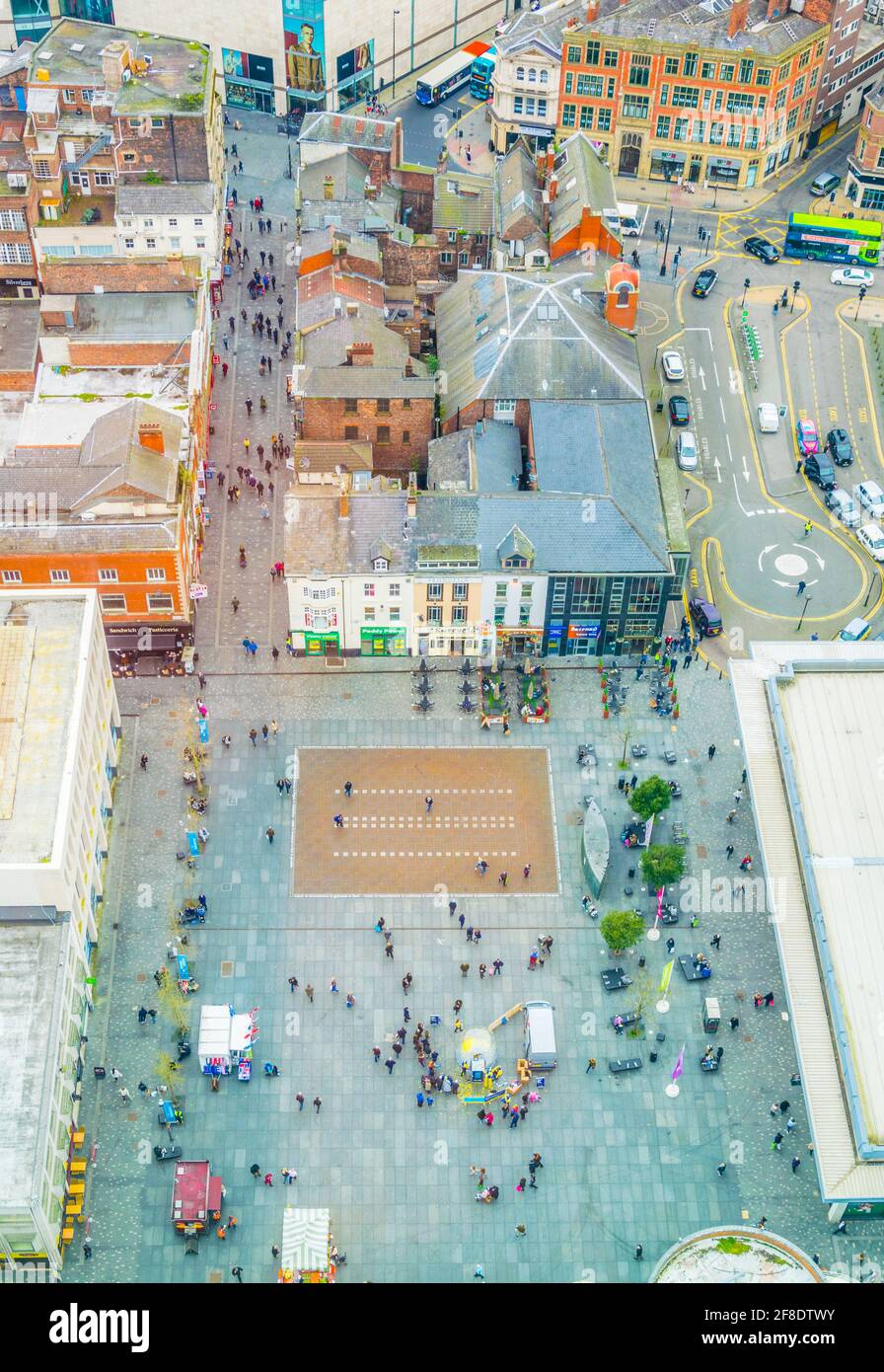 LIVERPOOL, UNITED KINGDOM, APRIL 7, 2017: Aerial view of the Williamson square in Liverpool, England Stock Photo