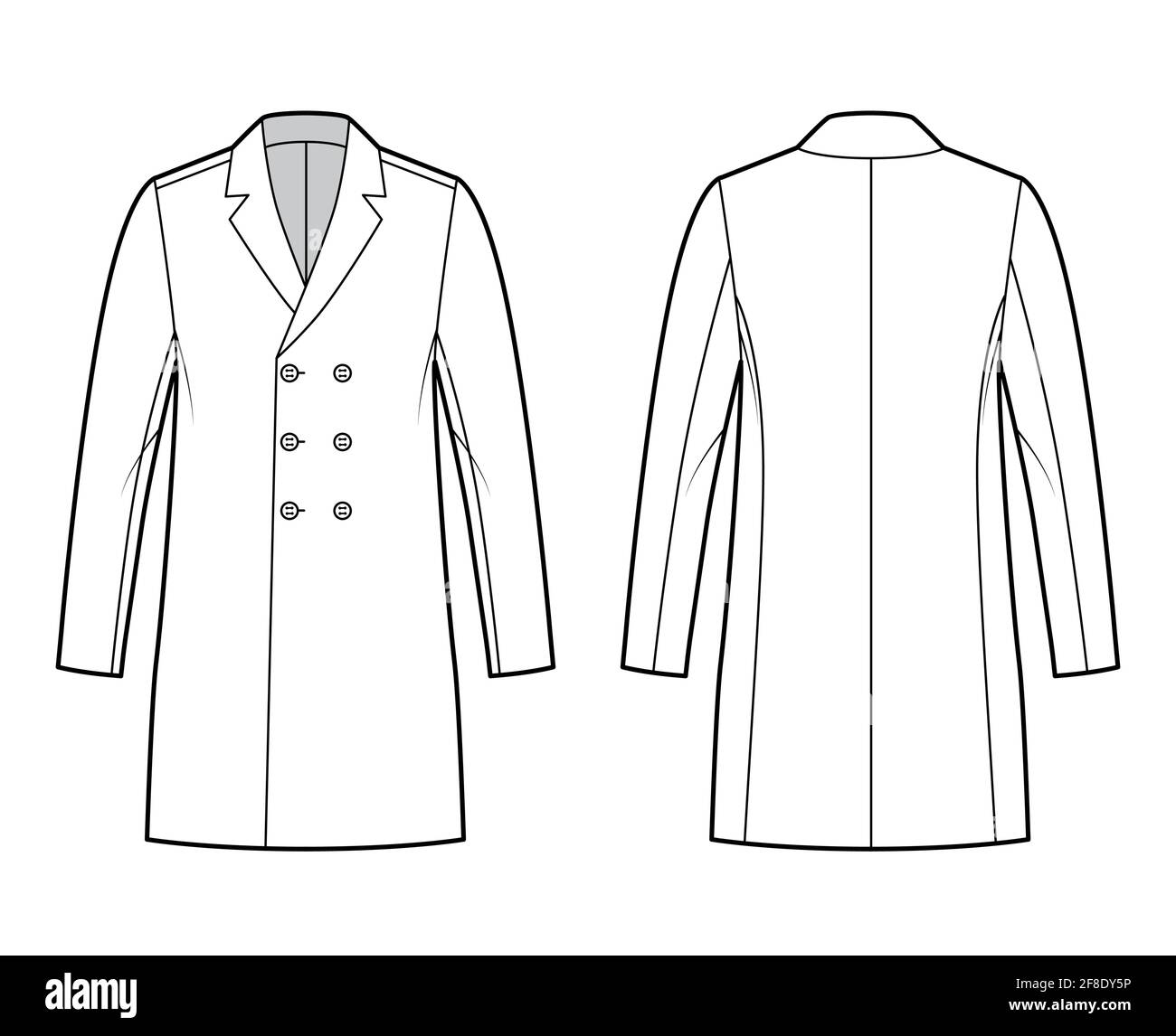 Premium Vector | Women's double-breasted trench coat. fashion sketch. flat  technical drawing. vector illustration.