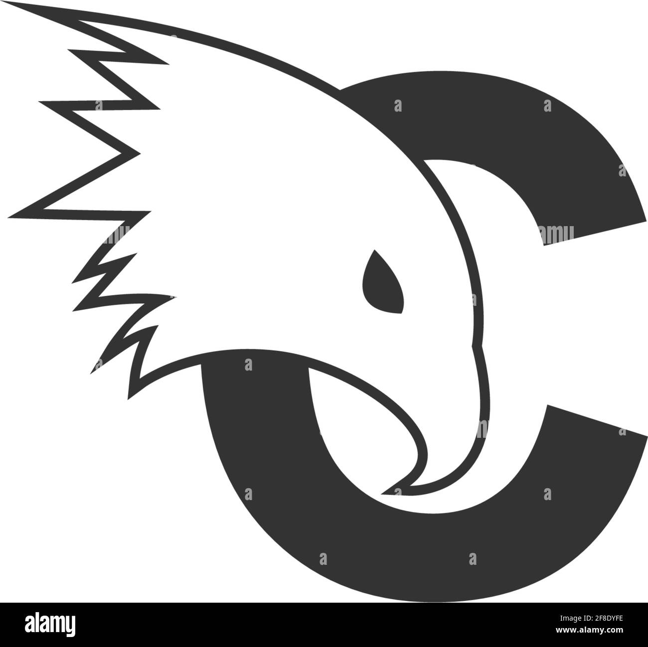 Letter C logo icon with falcon head design symbol template vector Stock ...