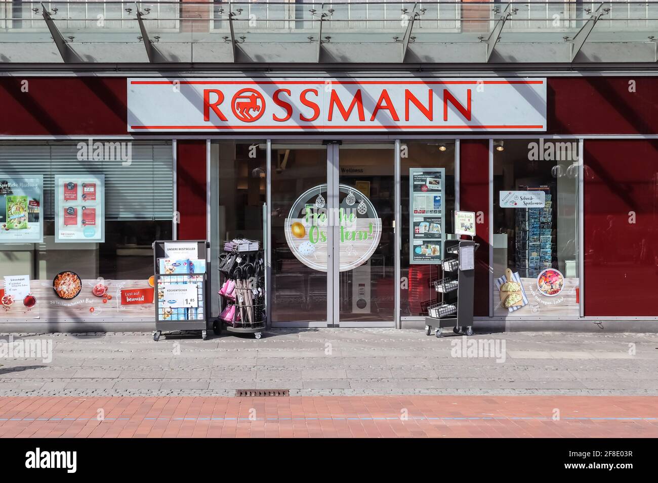 Entrance of a Rossmann Store. The Rossmann GmbH commonly known as Rossmann  Drogeria Parfumeria Cosmetic Shop is the second largest drugstore chain bas  Stock Photo - Alamy