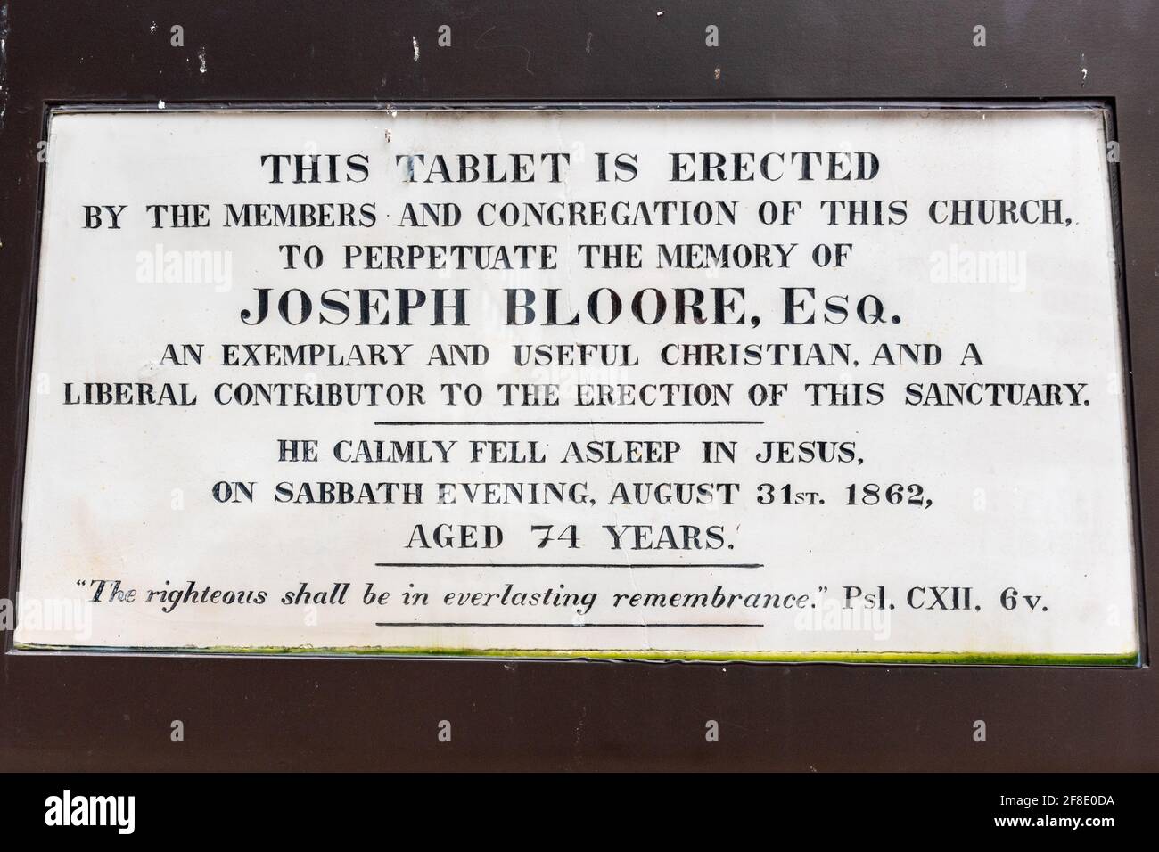 Historical heritage plaque honoring Joseph Bloor in 'Bloor Street' in Toronto, Canada Stock Photo