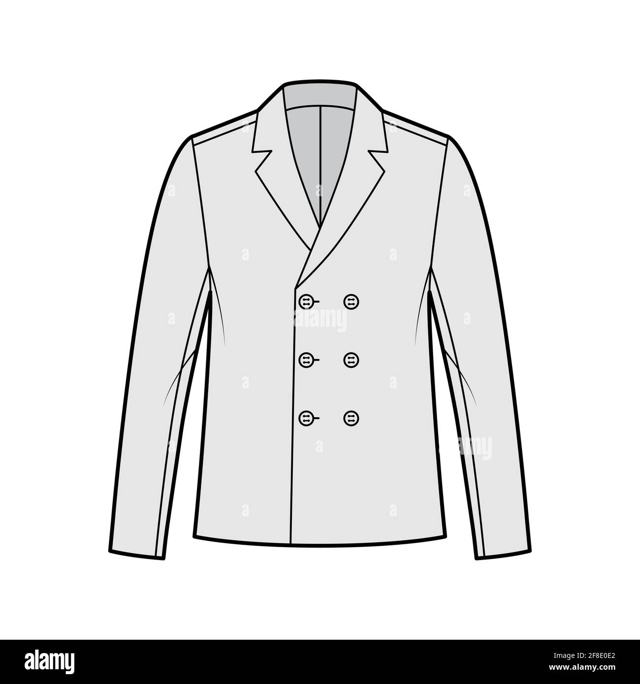 Fashion technical drawing of shacket. Fashion flat sketch of oversized coat  with patch pockets and collar Stock Vector | Adobe Stock