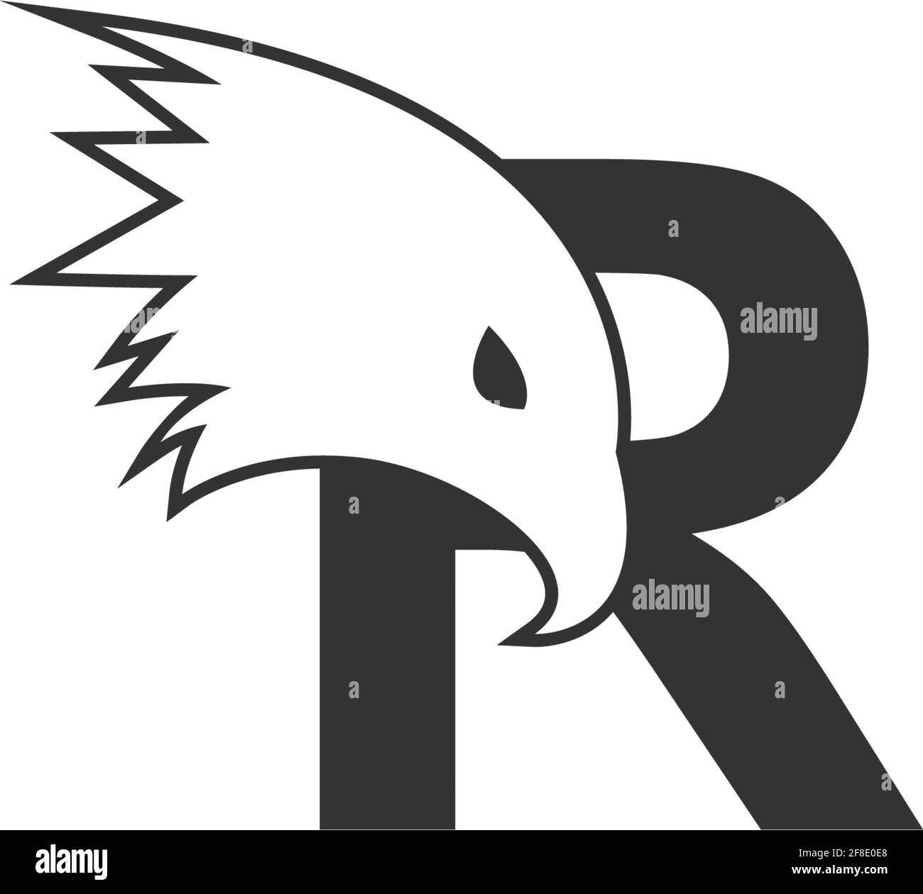 Letter R logo icon with falcon head design symbol template vector Stock ...