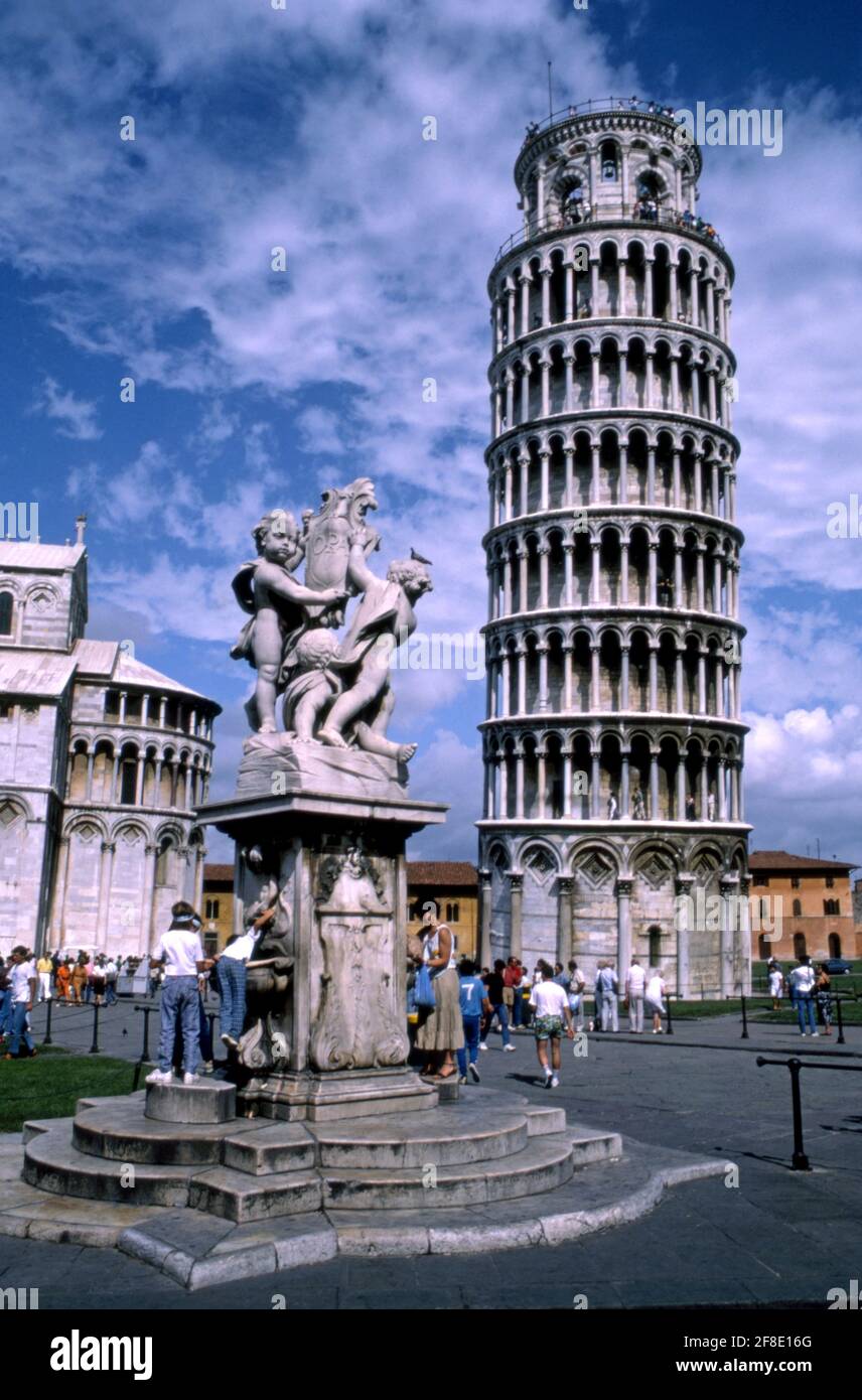 The Leaning Tower of Pisa in Italy Stock Photo