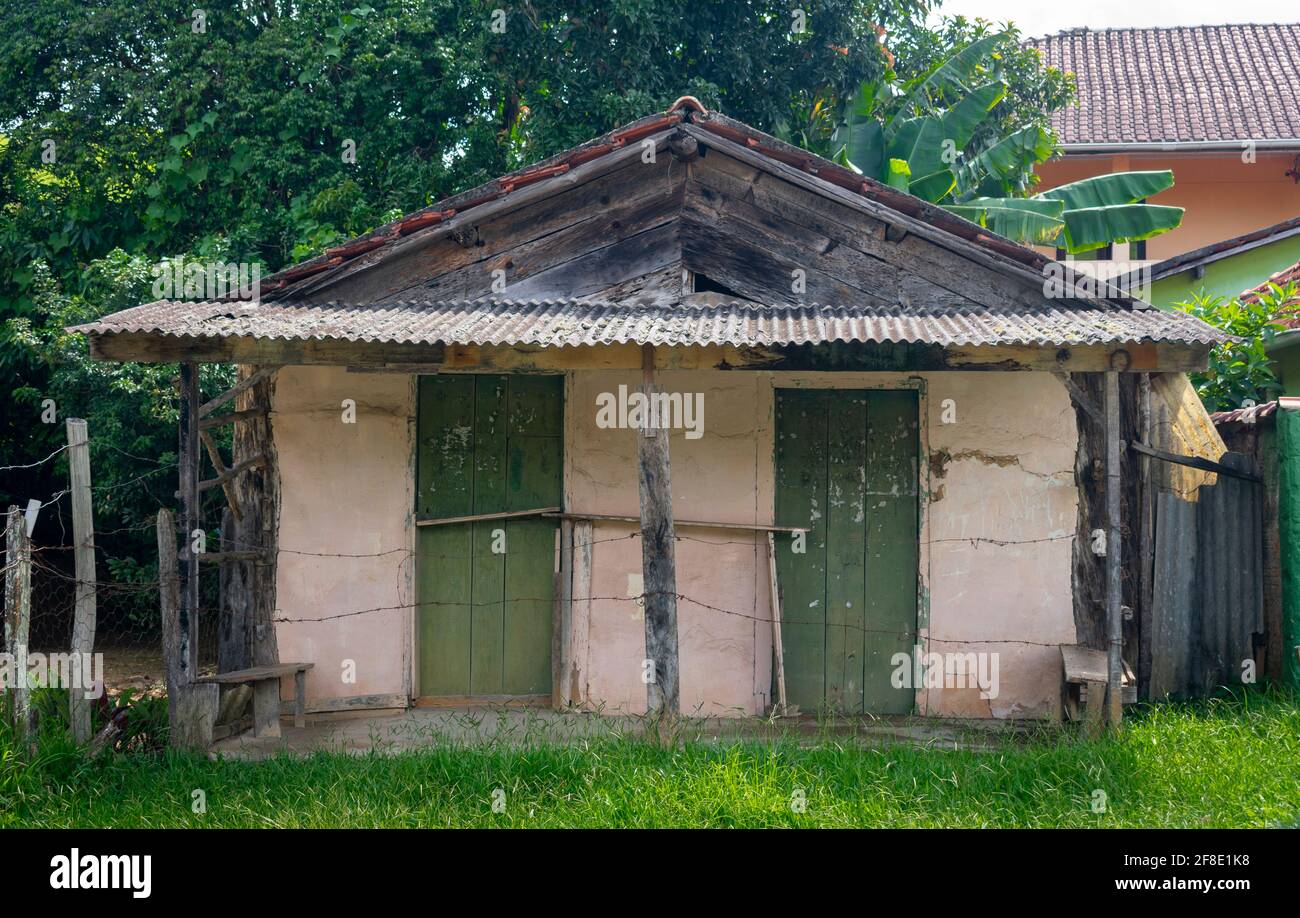 Poor rustic little house at brazilian countryside Stock Photo