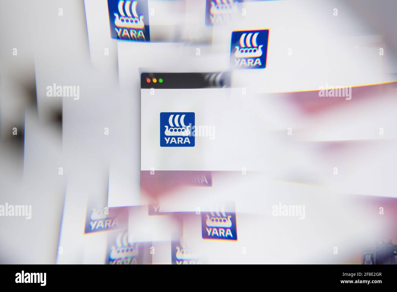 Milan Italy April Yara International Logo On Laptop Screen Seen Through An Optical
