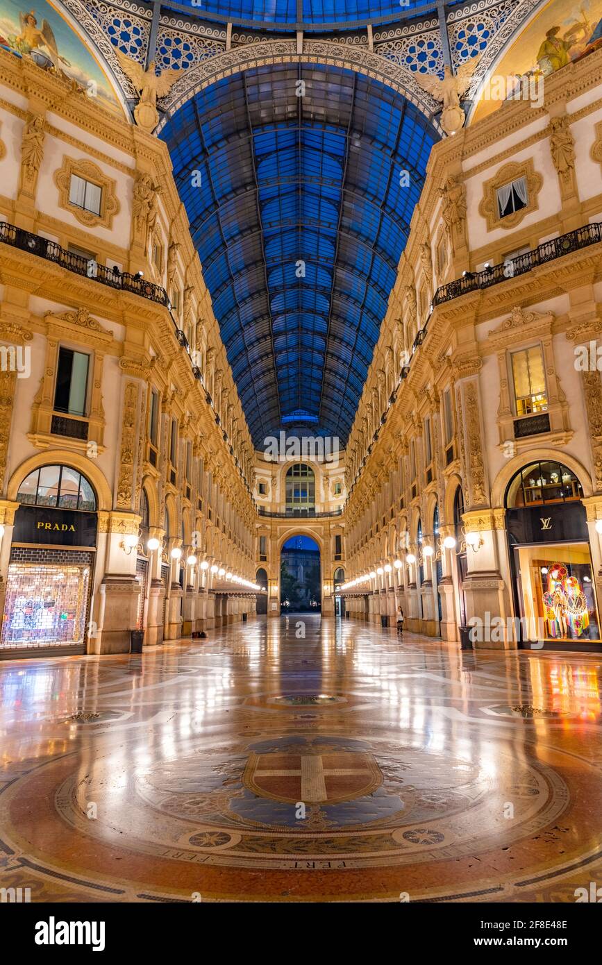 Galleria Vittorio Emanuele II at Night in Milan, Italy