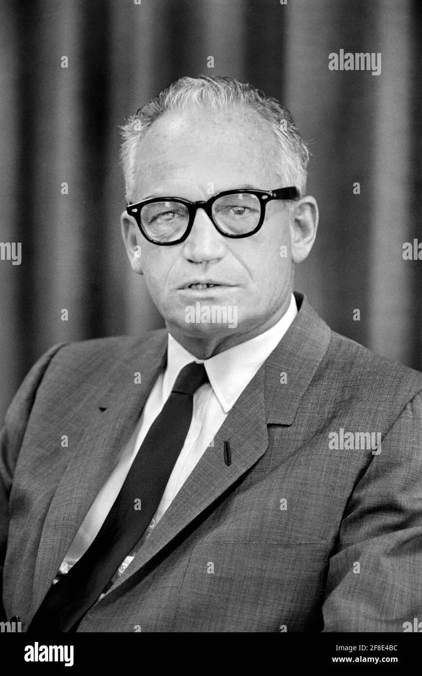 Arizona Senator Barry Goldwater, head and shoulders Portrait, Marion S. Trikosko, September 1962 Stock Photo